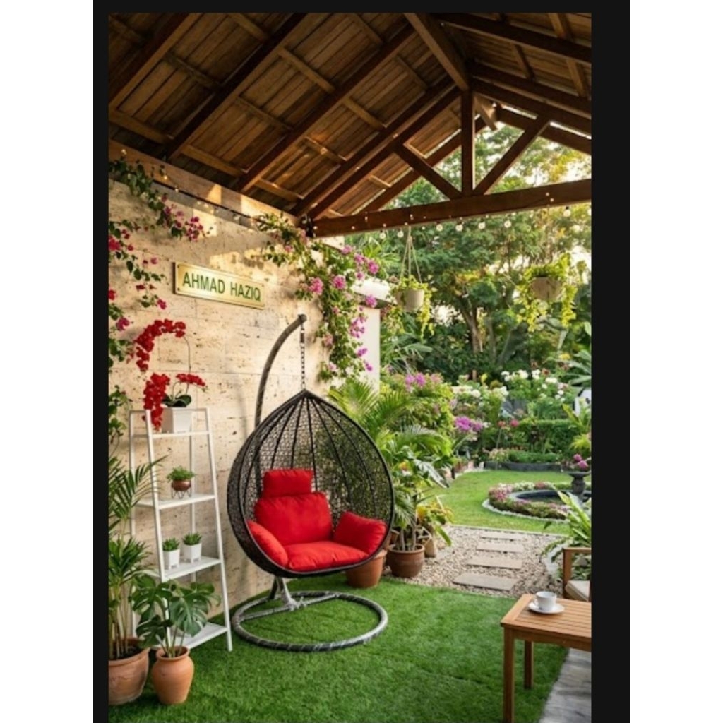 ayunan gantung rotan set
