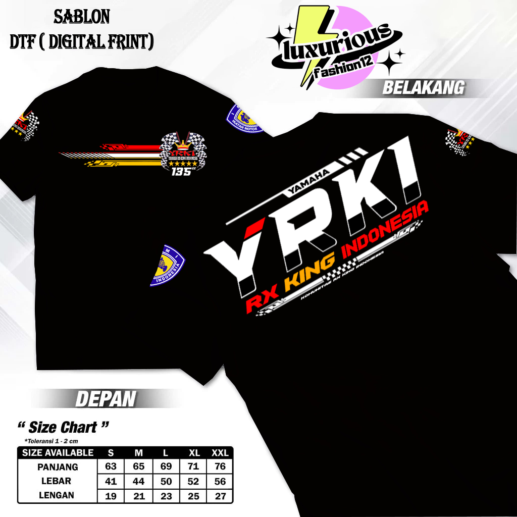 Luxuriousfashion12 KAOS YRKI YAMAHA RX KING INDONESIA | KAOS DISTRO KEREN RX KING | KAOS SATUAN YKRI