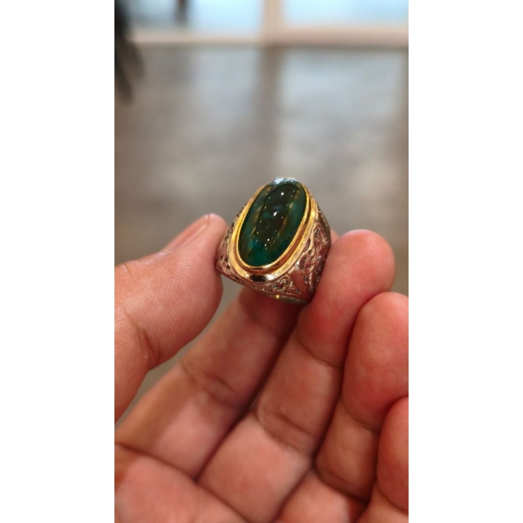 Ring cincin batu bacan bahan bacan coklat istimewa