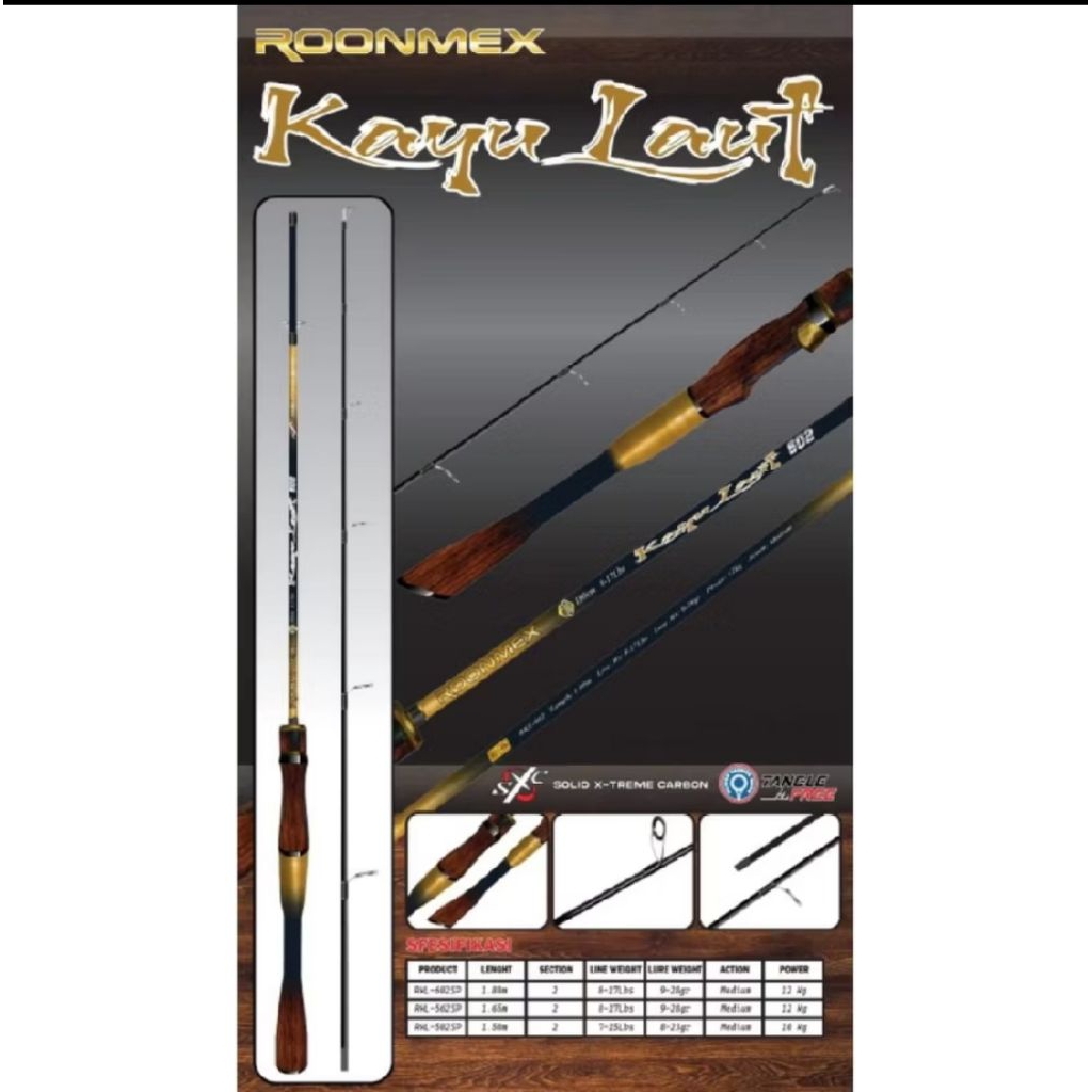 Joran ROONMEX Kayu Laut 150 165 180 carbon solid