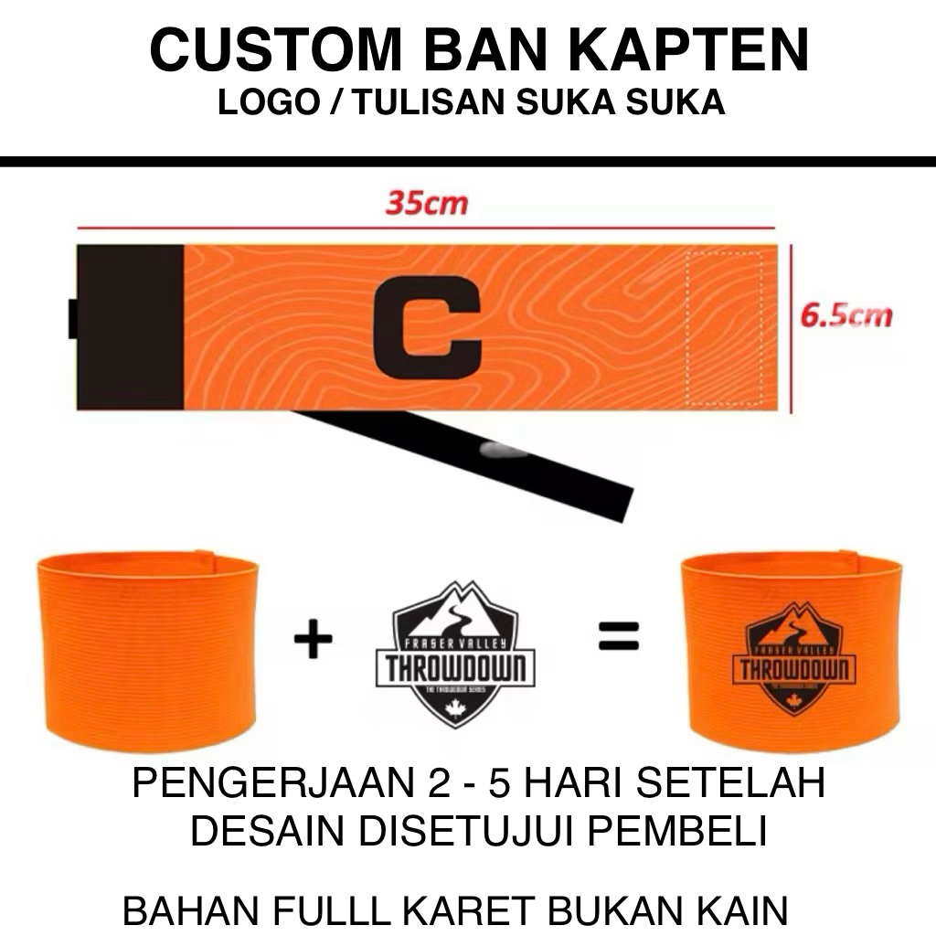 custom ban kapten pake tulisan atau nama club sendiri hand band kapten handband kapten kastem suka s