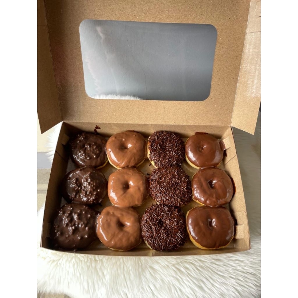 Donat mini toping coklat lumer isi 12