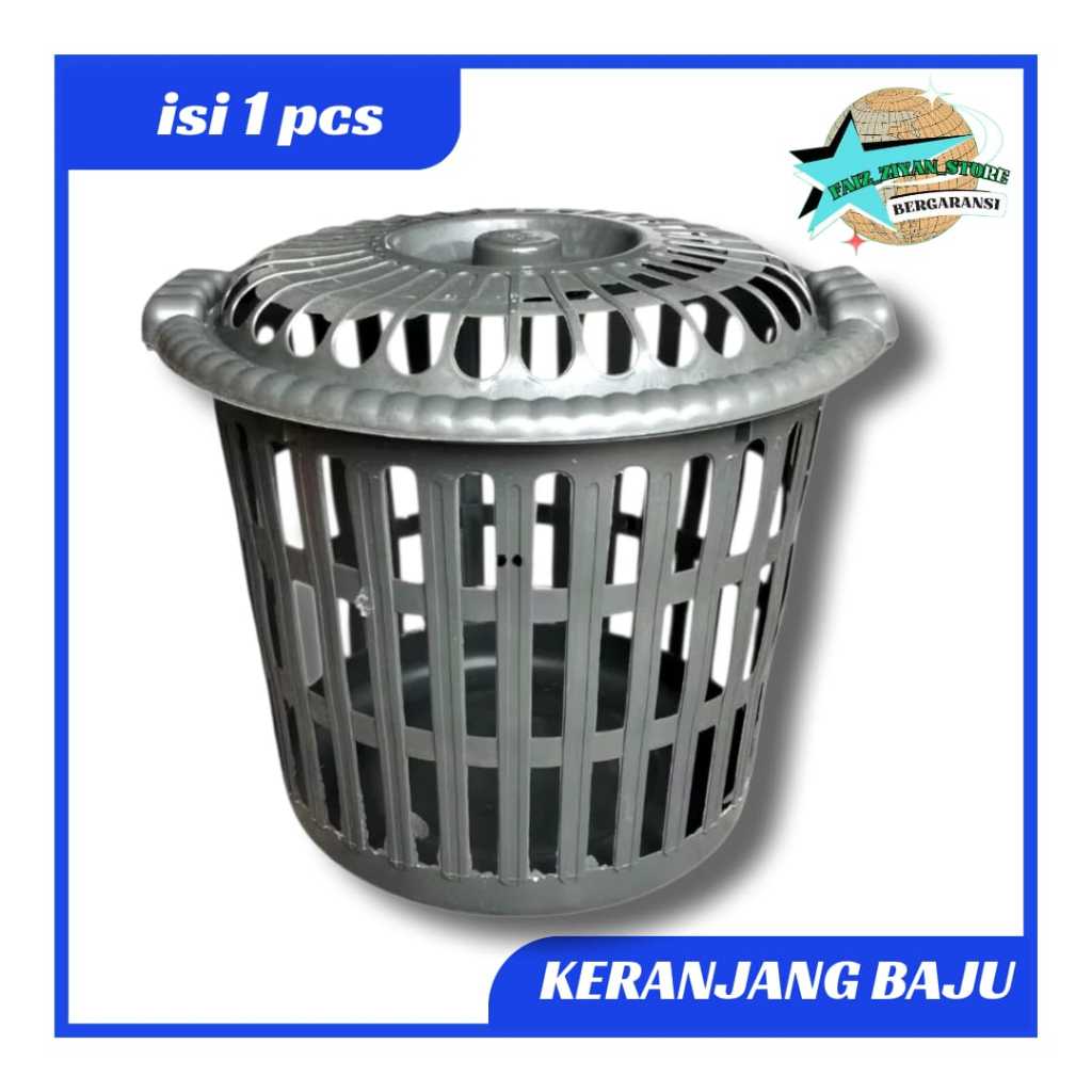 Keranjang Baju Kotor / Keranjang Plastik / Keranjang Laundry Bulat POLARIS TUTUP