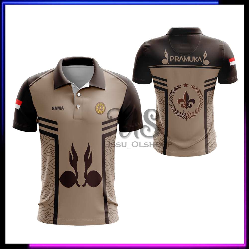 Kaos Polo Pramuka  | Jersey Pramuka Pembina | Seragam Pramuka | Kaos Jersey Pramuka Custom Nama 03
