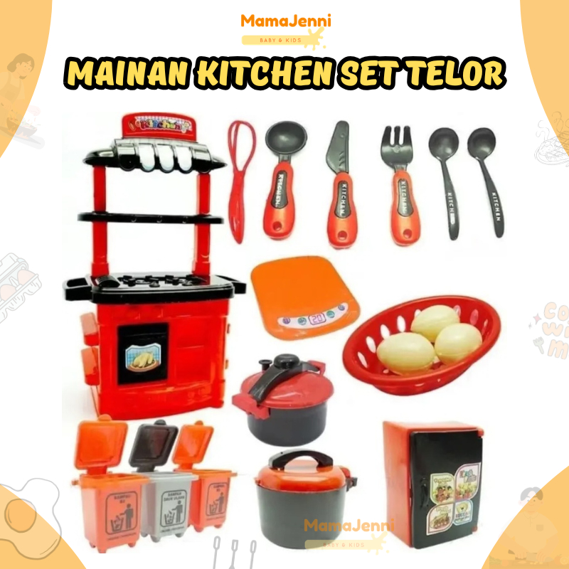 MJ Mainan Masak Masakan Kitchen Dapur Telur Peralatan Makan Hadiah Kado Anak Perempuan Cewek 3 4 5 6
