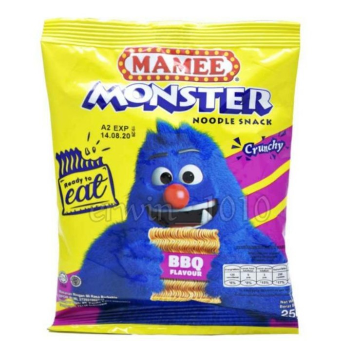 Mamee Monster BBQ 200gr / Mie Kremes / Noodle Snack Cemilan Jadul Rasa Barbeque