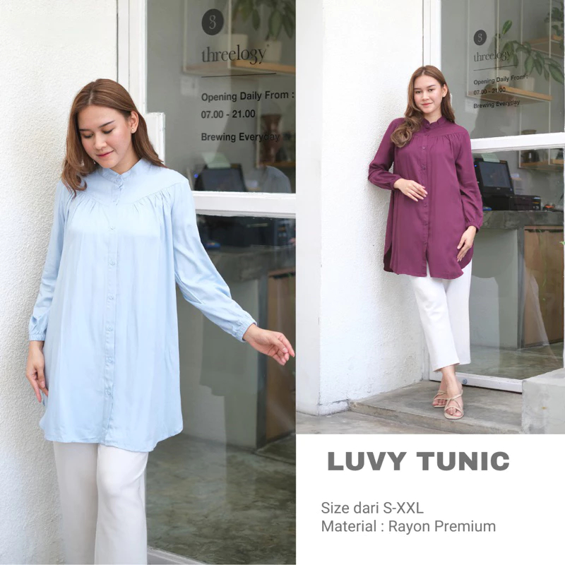 PROMO HARGA FR LUVY TUNIK |TUNIK KEMEJA | BAHAN RAYON TWILL BASIC 12 WARNA COCOK UNTUK DIPAKAI BERBA