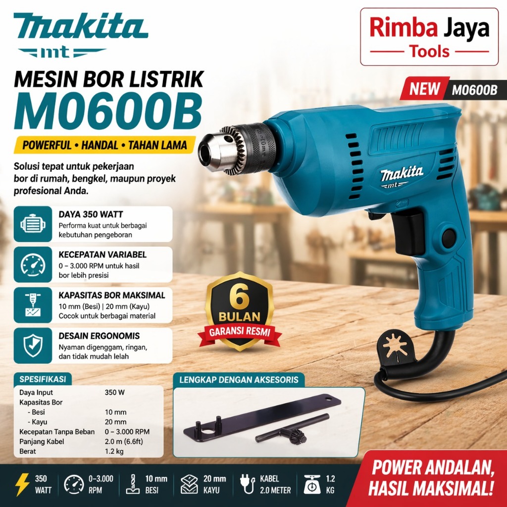 MAKITA X ELLKA  Mesin Bor Listrik Bolak Balik Mesin Bor Tangan 10mm