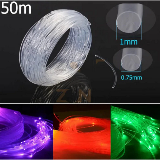 Lampu Fiber Optik Kabel Serat Optik RGB 50 Meter PMMA End Glow Fiber Optic Cable Lampu Hias Bintang 