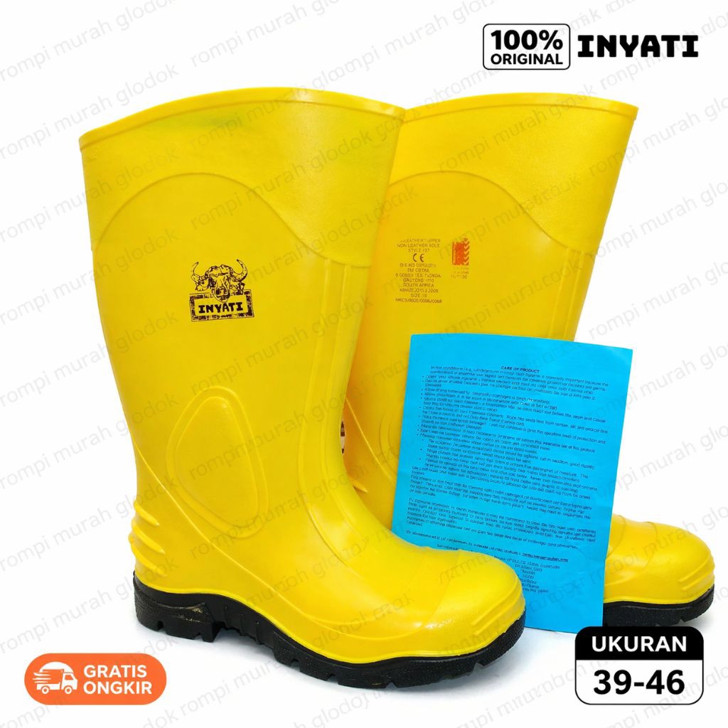 Sepatu Boot Inyati 1378 Original Kuning/Sepatu Boot Inyati