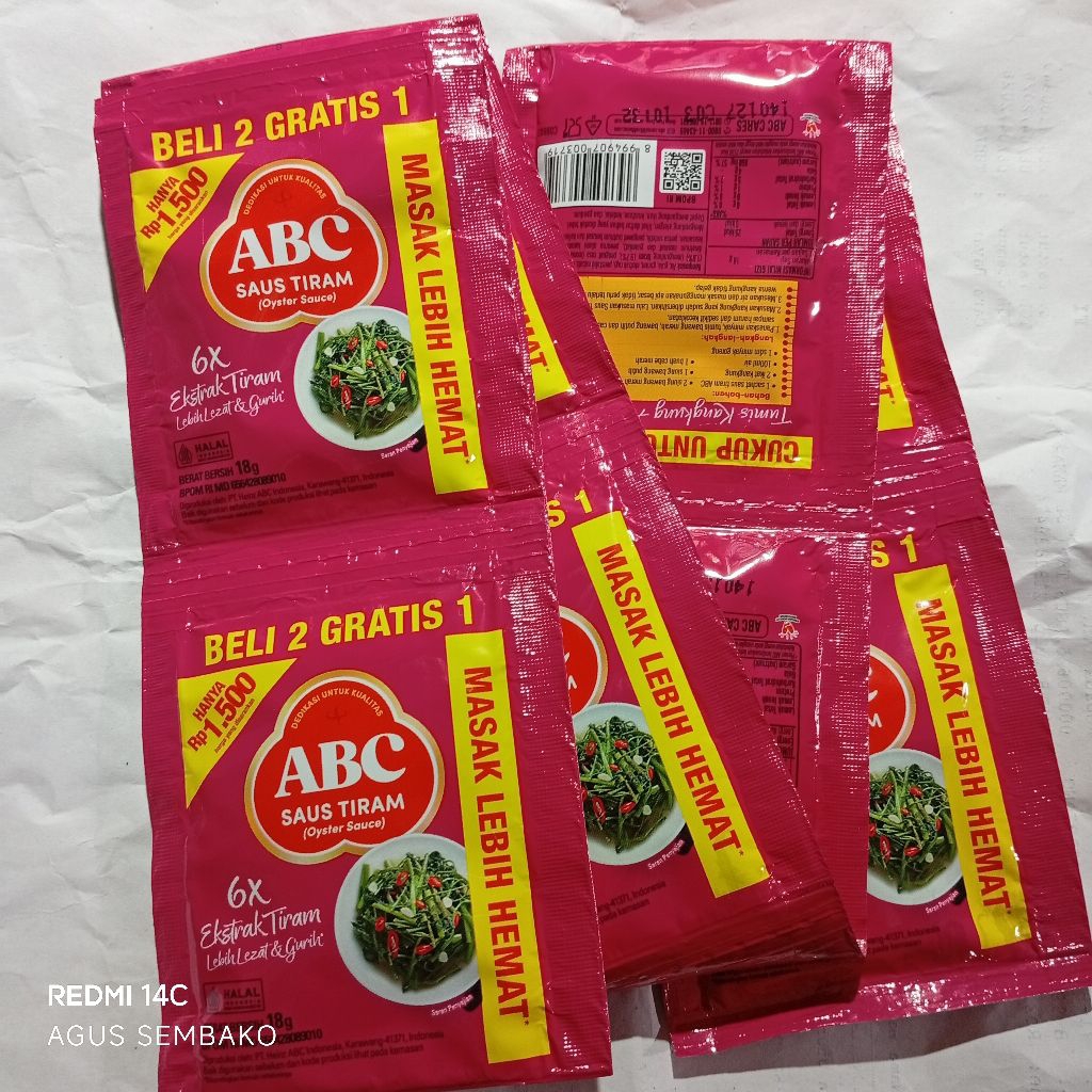 ABC saus tiram sachet 18gr x 10 pcs