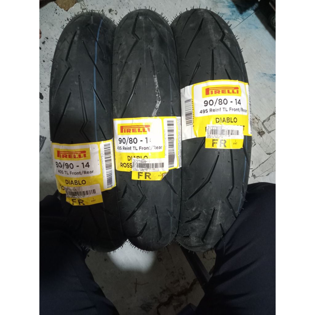 Ban Pirelli Diablo Rosso Sport Ring 14 Beat, Vario 125/150, Mio, Nmax, Aerox Ban Tubbles Ring 14