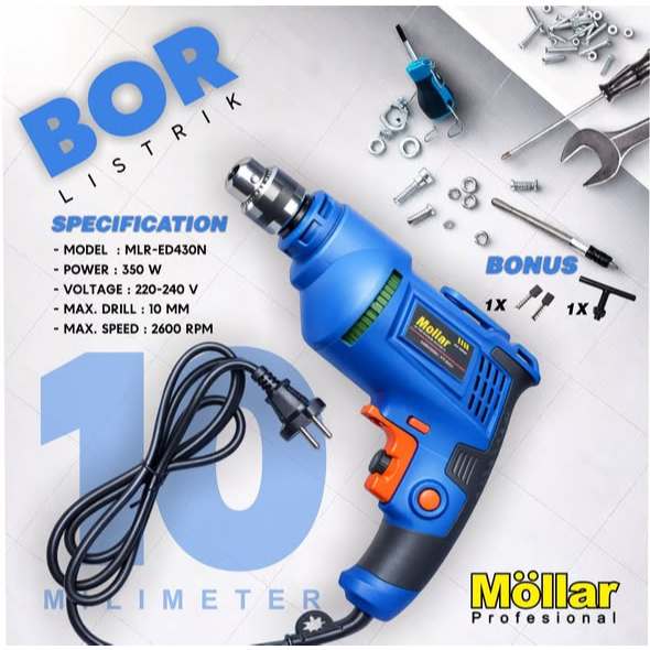 Mollar - Bor Listrik 10mm (350w)