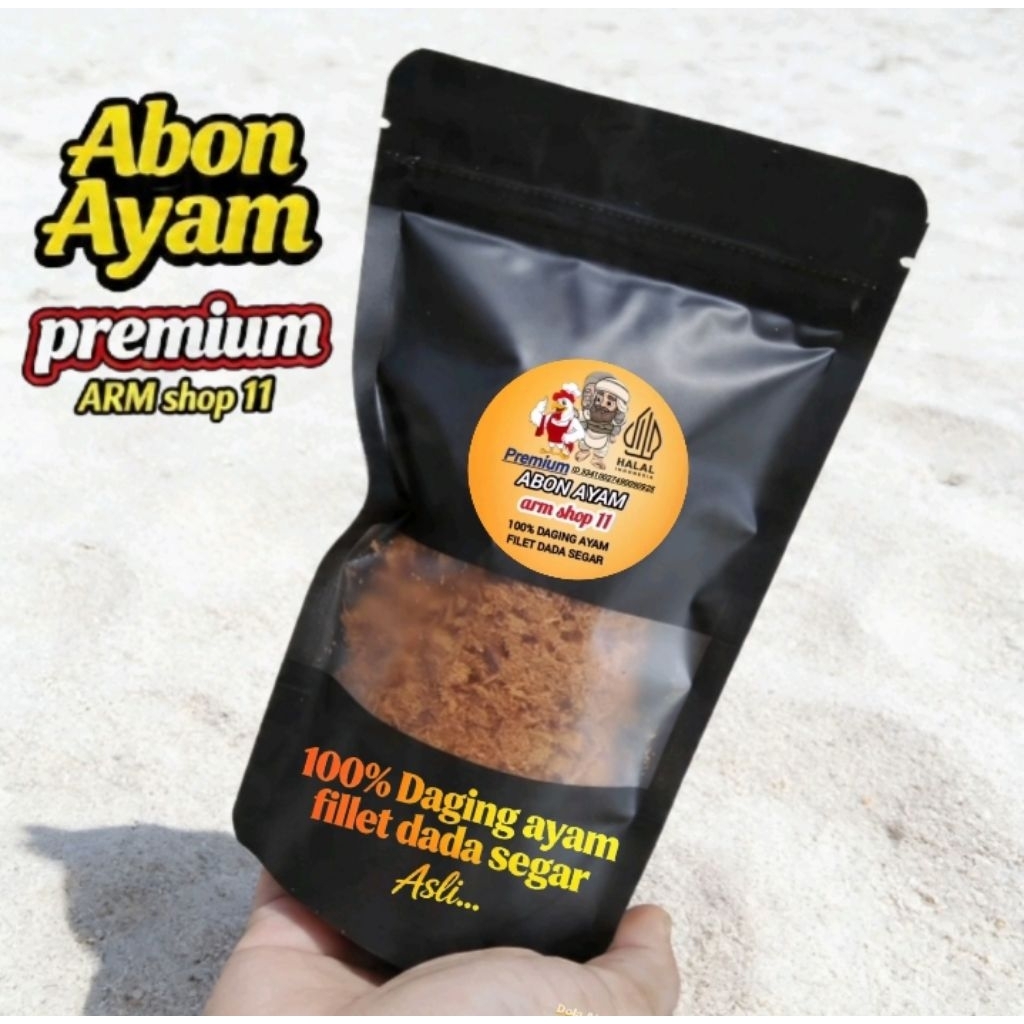 abon ayam premium ARM shop 11 nett 80 gram 100 % Daging ayam filet dada segar Lezat dan Gurih