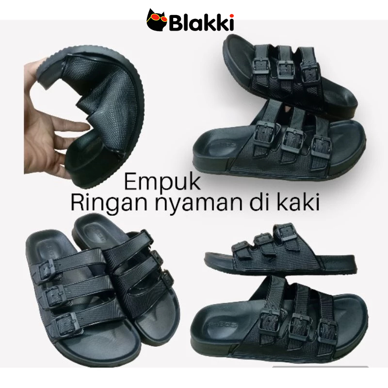KINBOS Sandal Karet Pria Ban 3/Tali 3 Gesper Kinbos
