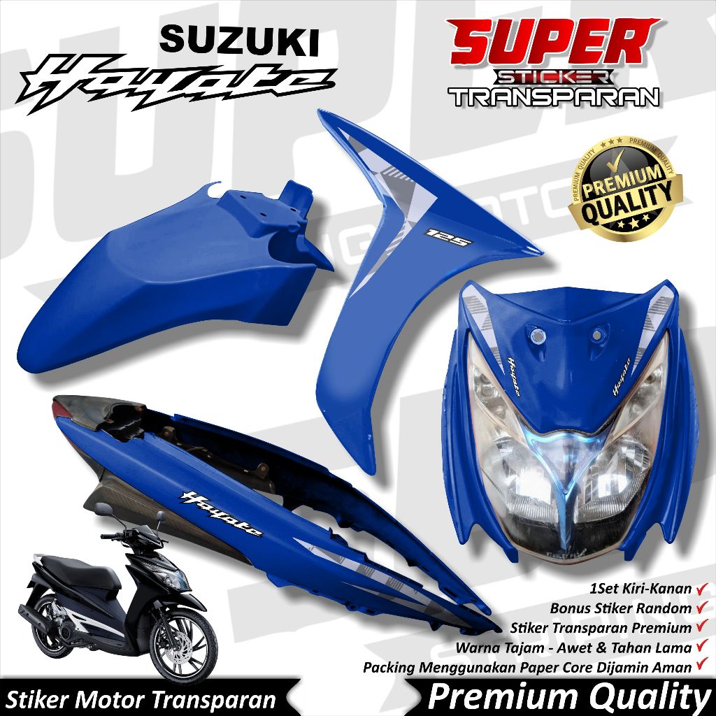 Stiker Transparan Hayate Anti Luntur keren Striping Hayate Striping Suzuki Hayate STRIPE