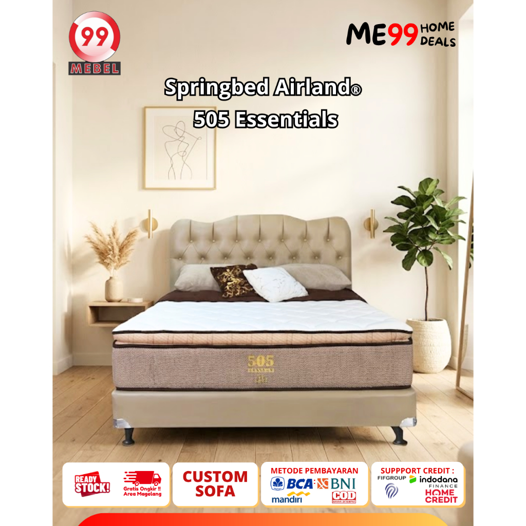 Airland 505 Essential Kasur Spring Bed Mattress Pillow Top Medium Soft Free Bantal
