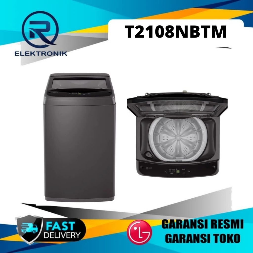 LG T2108NBTM Mesin Cuci Top Loading 8 Kg 1 Tabung T2108NBTM