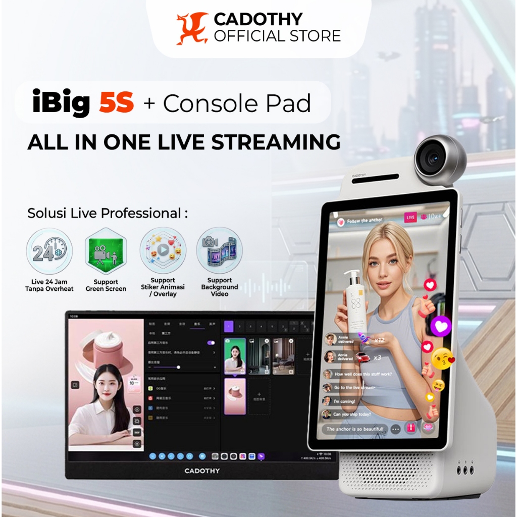 Cadothy iBig 5S All-In-One Smart Desktop Live Streaming Device Bundling with Console Pad