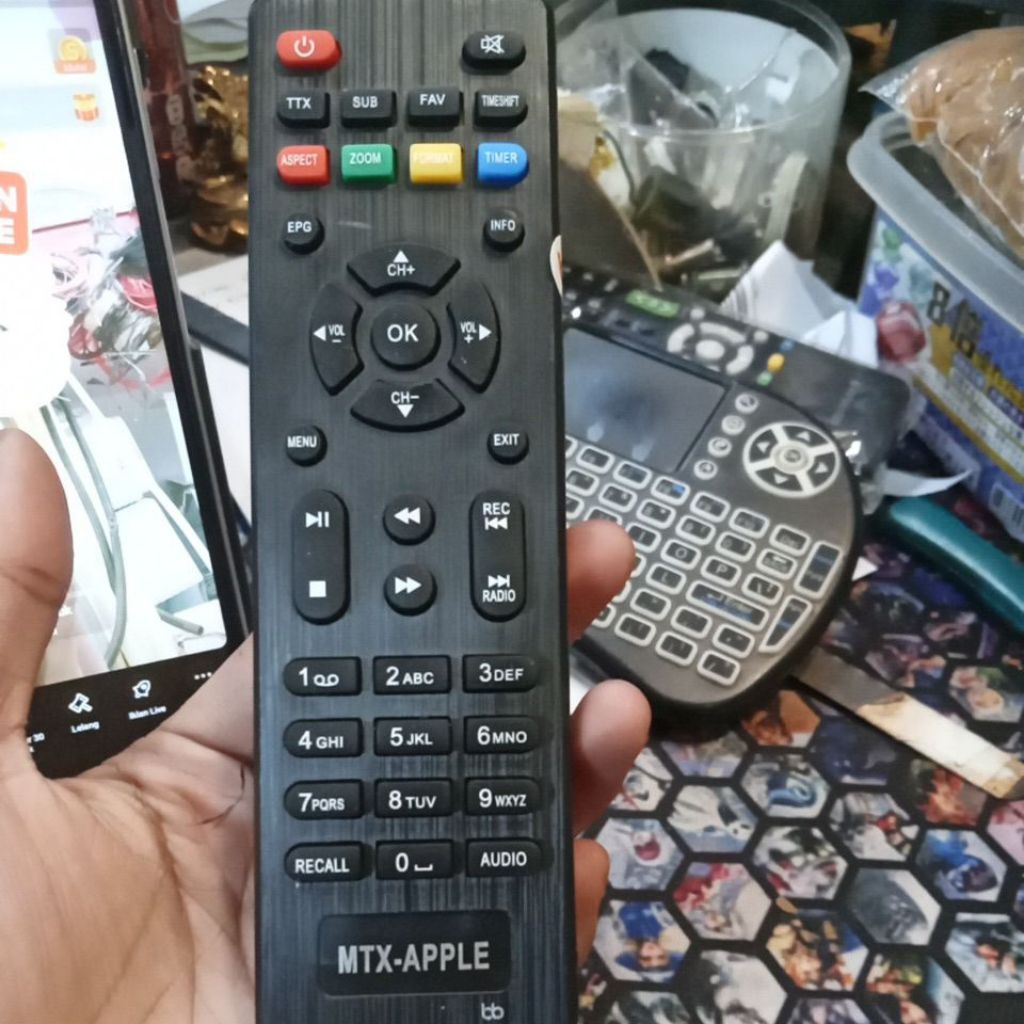 Remote STB MATRIX Apple Merah DVB T2 / Remote Receiver Maxtrix Apple HD