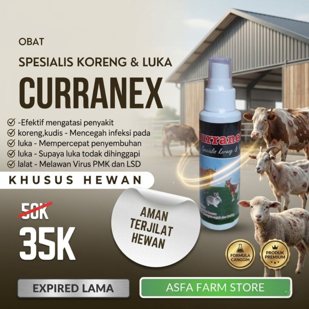 Obat Gudik Kambing Sapi Dan Hewan Lainnya Curranex Spray
