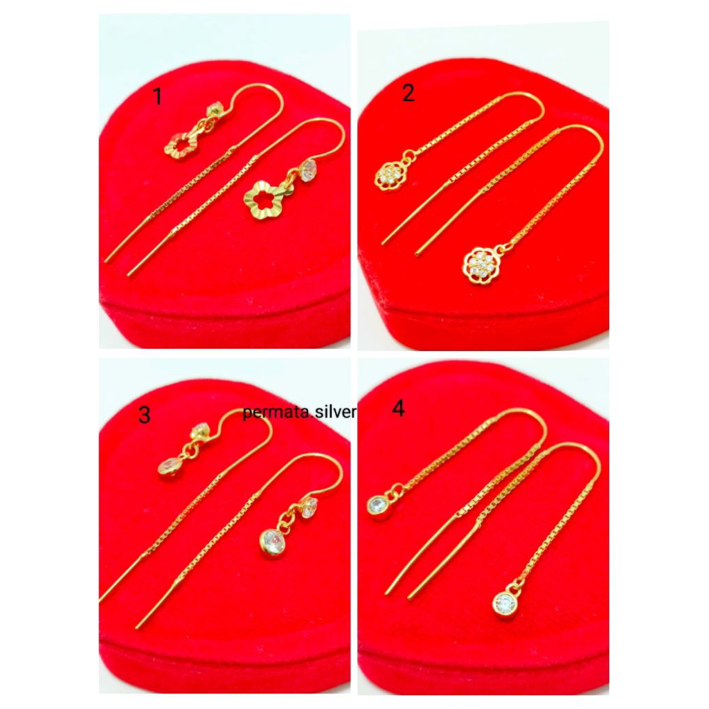 Anting Jarum Dewasa Perak 925 Asli