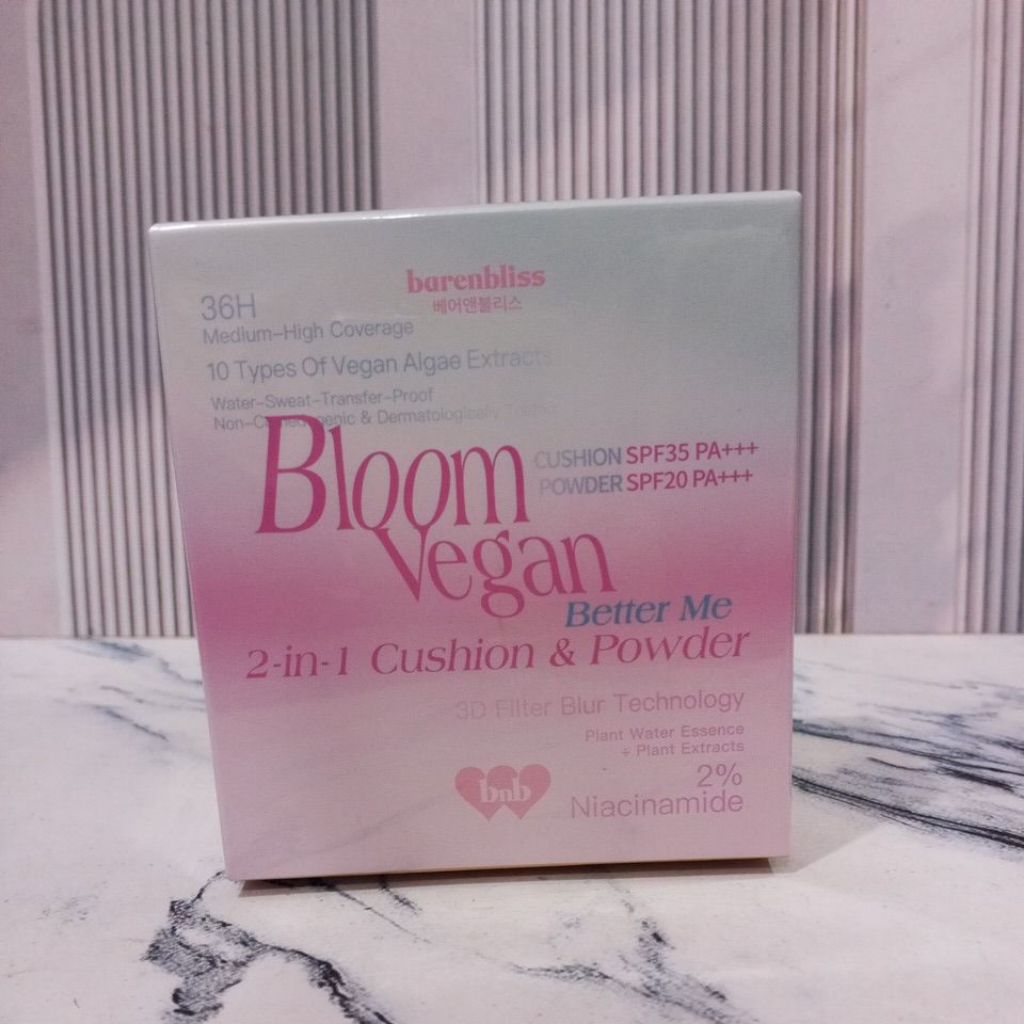 (Beauty)barenbliss bloom vegan 2 in1 CUSHION dan powder MW1  GARDENIA