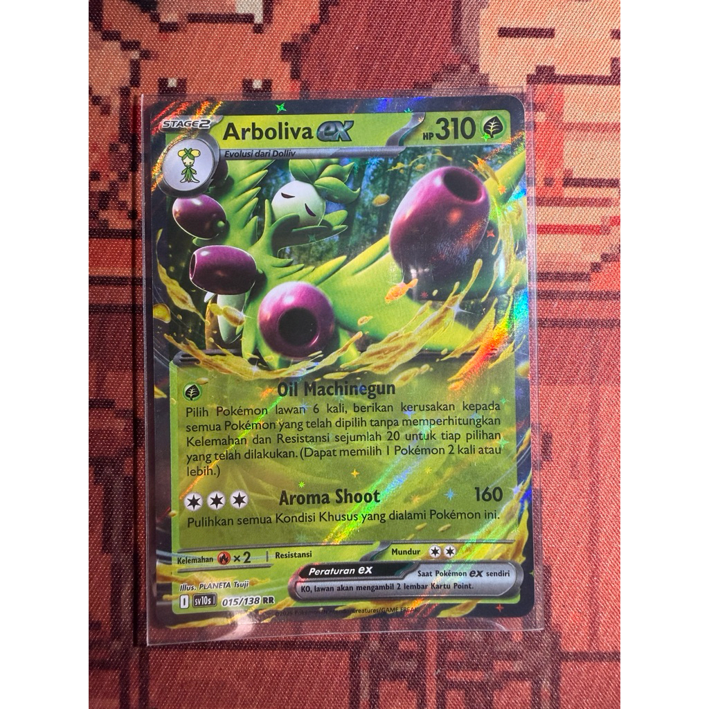 Kartu Pokemon Arboliva EX RR 015/138 EX RR TCG Indonesia SV10