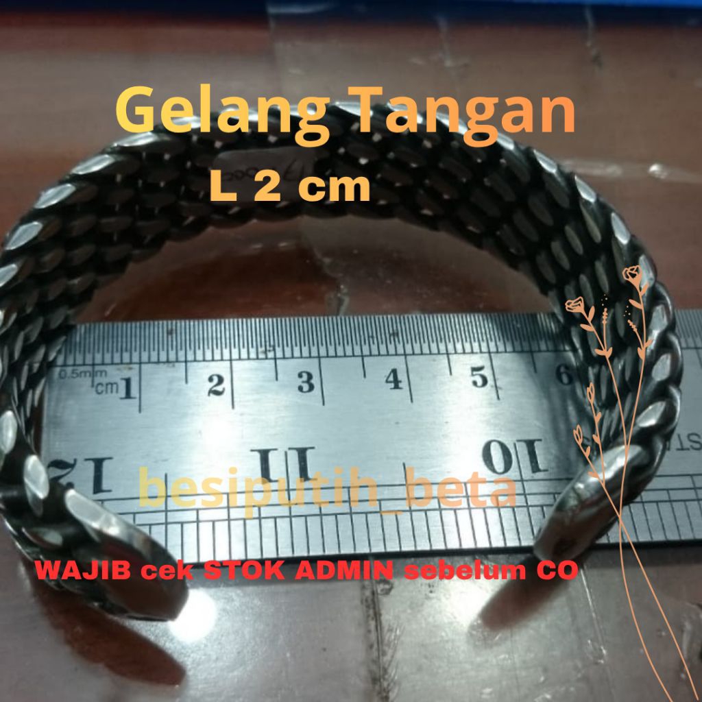 gelang besi putih ambon / gelang anyam / besi putih asli