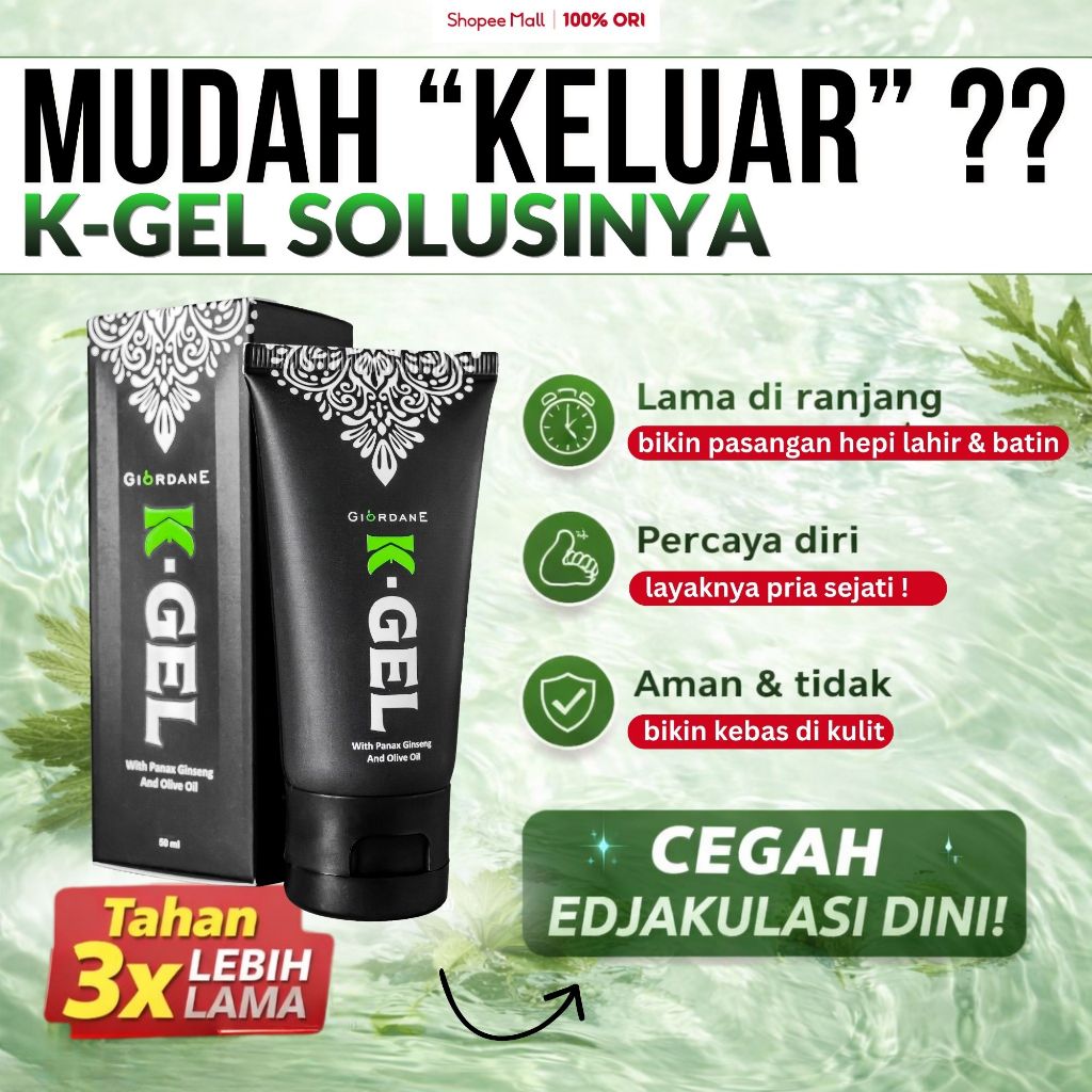 Minyak Pijat K-Gel 0bat Balur Kuat Pria 50ml Serum Anti Kebas/Mati Rasa Wangi Awet Tahan Lama-Halal