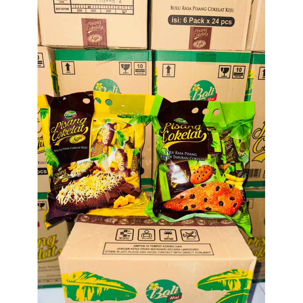 Bolu Pisang Keju Coklat Bali Hai 1 Dus Isi 6 Pack