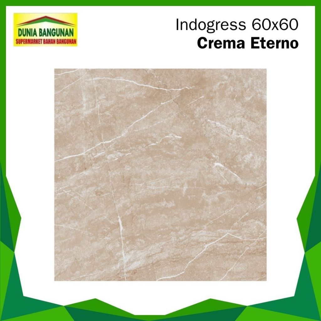 Granit 60x60 Lantai Dinding Kamar Mandi Indogress Crema Eterno Granit Matt/Keset Dapur Teras