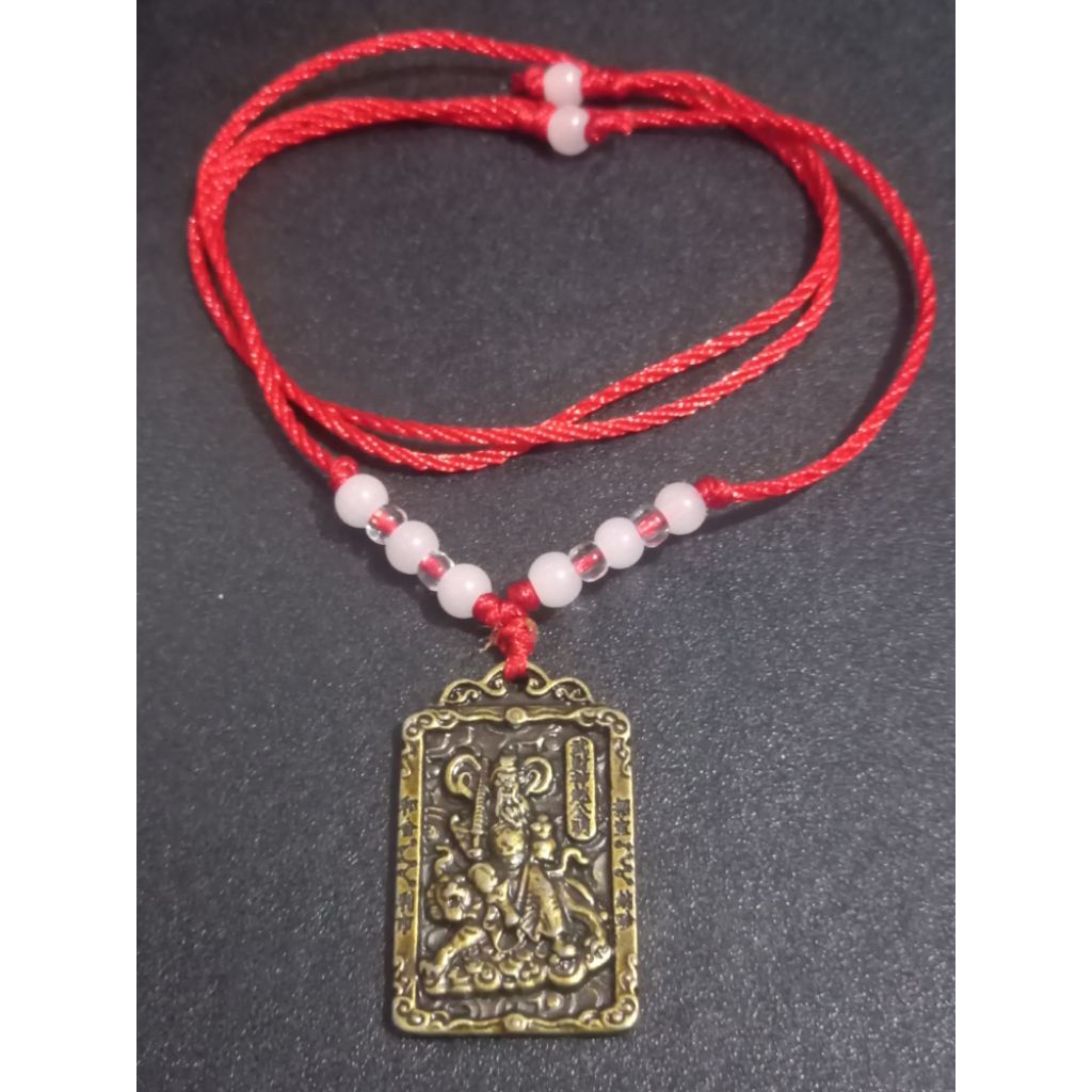 kalung fengshui tali merah zhao gong ming hantatkong metal logam uk 3 cm