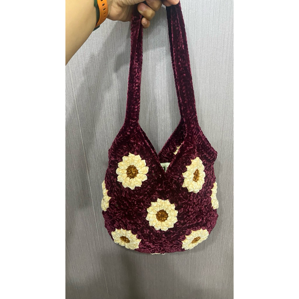TAS RAJUT BAHAN VELVET