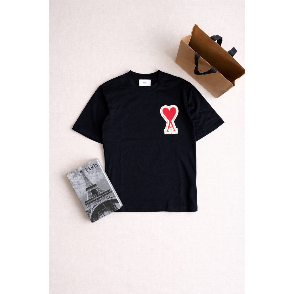 T-shirt black big logo by ami paris