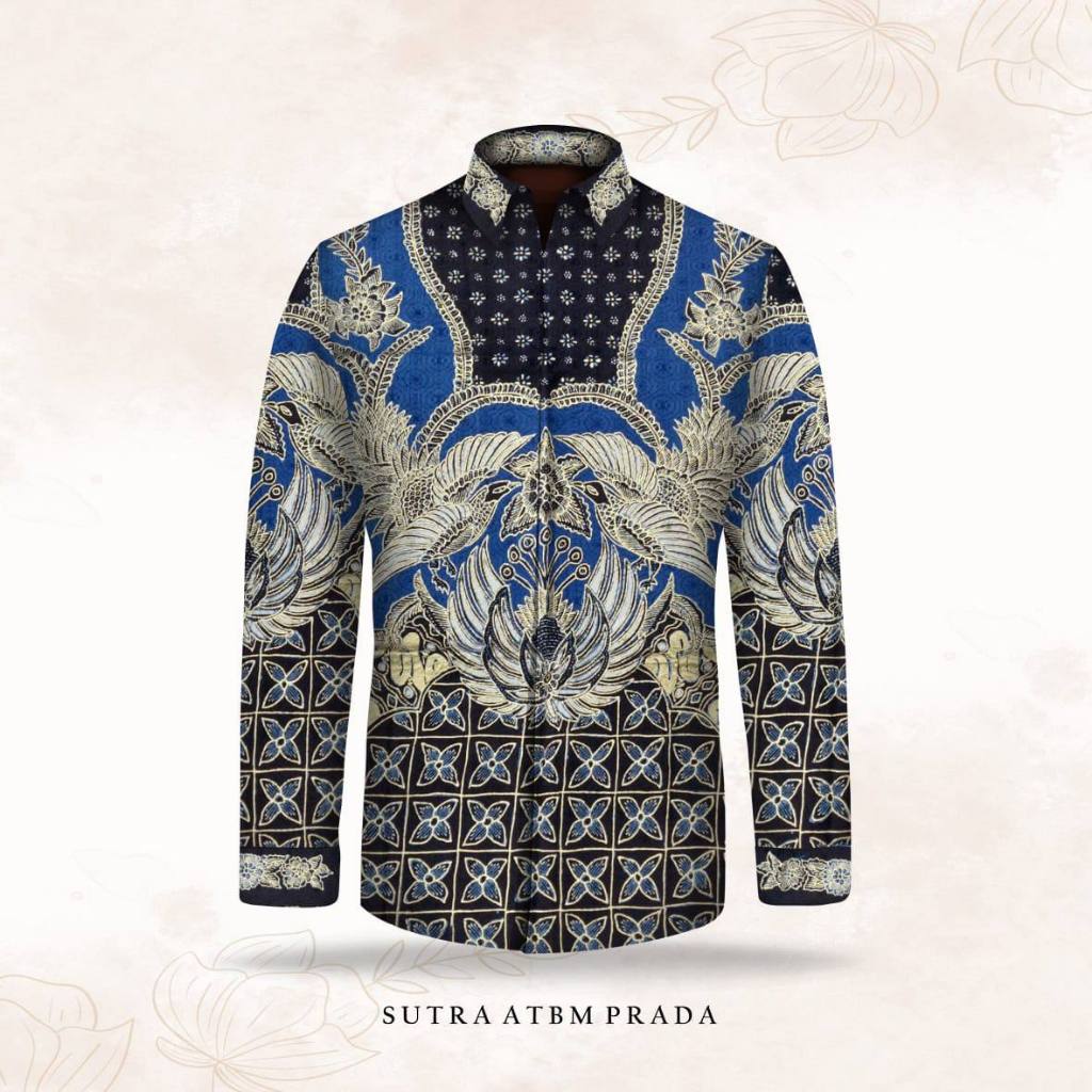 kain pola kemeja batik tulis sutra atbm prada batik premium -0987