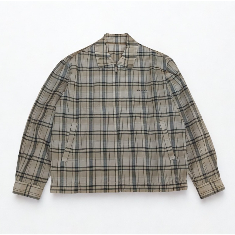 Indian Vintage Zipper Tartan Pattern Work Jacket