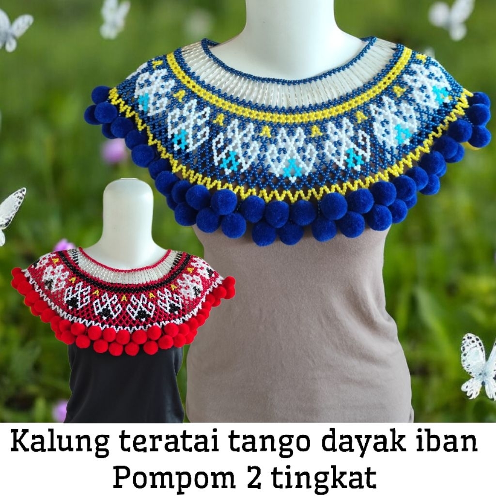 Model -5 kalung teratai dayak iban / rompi teratai dayak / kalung manik dayak / kalung teratai dada 