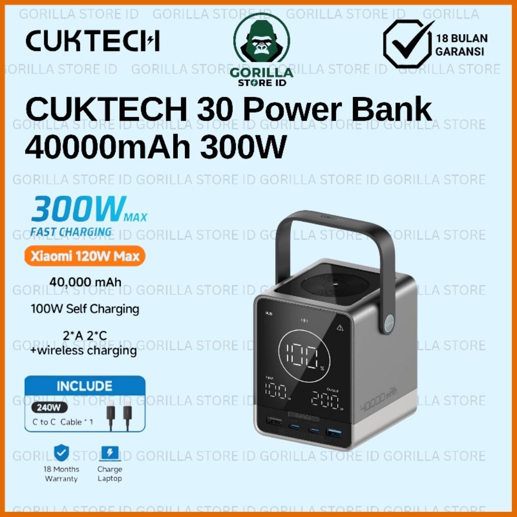 CUKTECH 30 Power Bank 40000mAh 300W MAX
