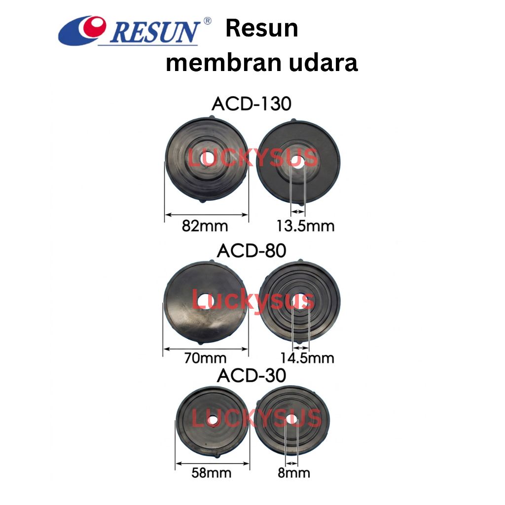 Luckysus Resun  Original Membran ACD30 ACD80 ACD130 Karet Aerator Resun Membran Udara Pompa Aerator 