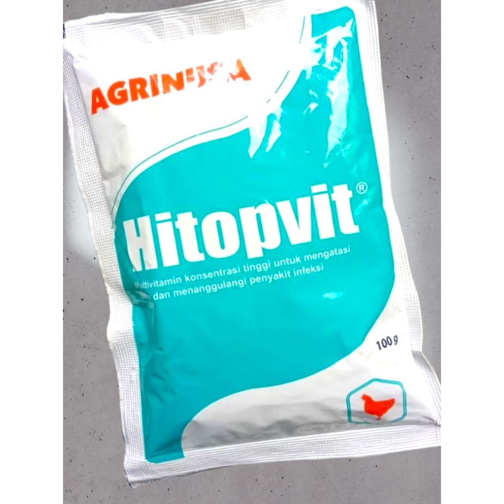 Hitopvit 100 gr Vitamin Pemacu Pertumbuhan Konsentrasi Tinggi untuk Ayam Bebek Entok Puyuh