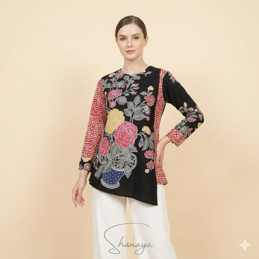 Shanaya Blus Batik Modern Blouse Batik Wonogiren batik seragam kerja