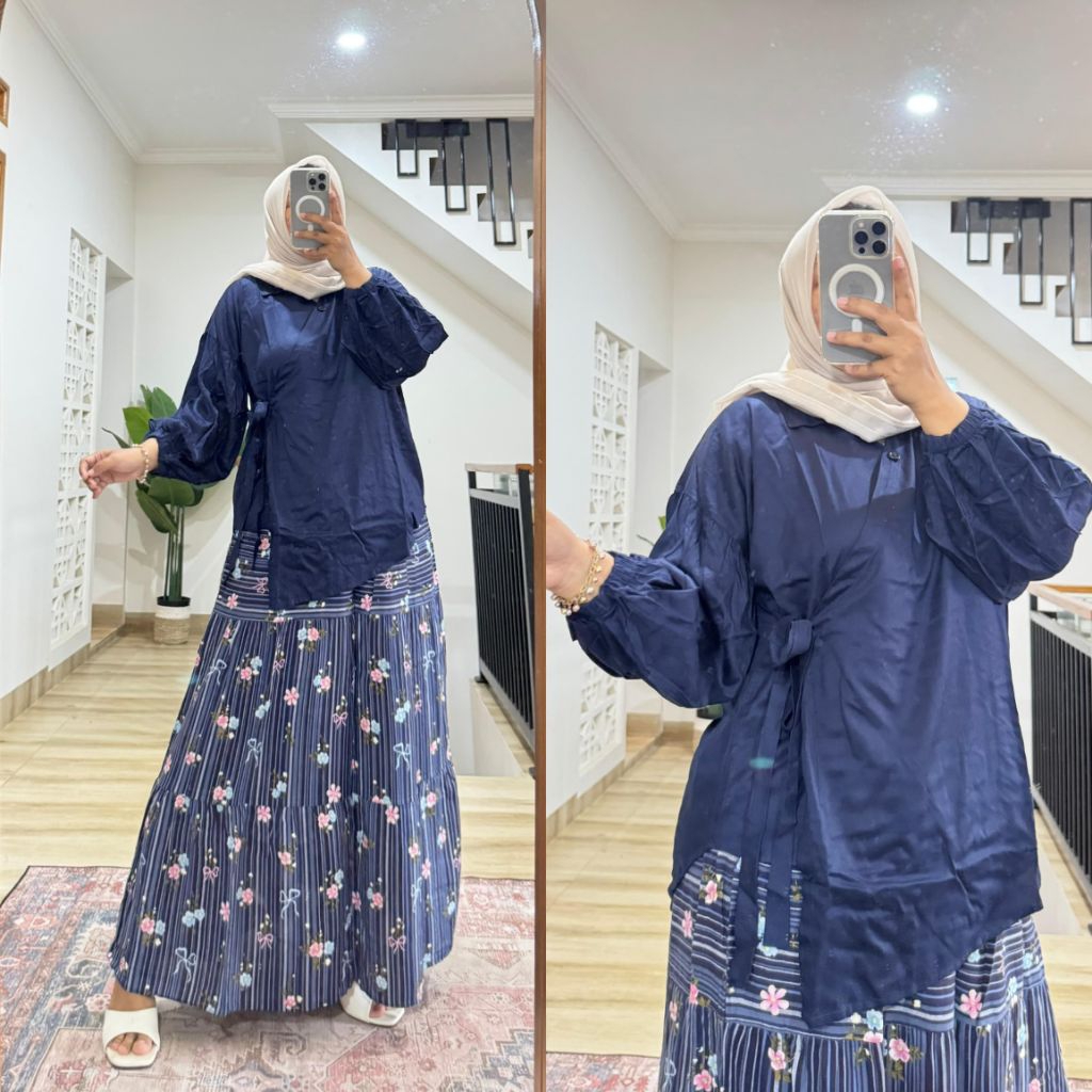 SET ROK KHALISA // SET ROK KIMONO // ONE SET ROK RAYON  // SETELAN ROK  RAYON TWILL