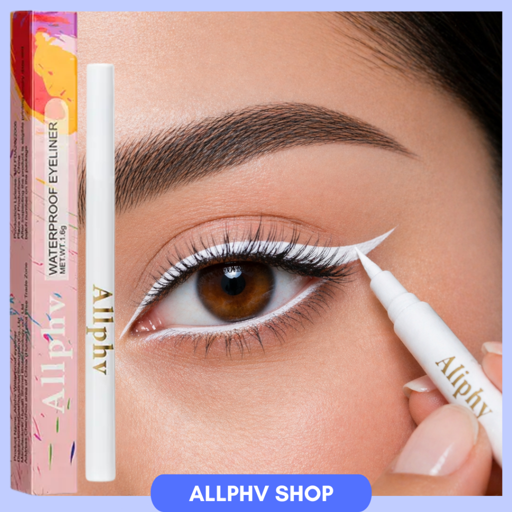 ALLPHV Eyeliner Color Waterproof Long Lasting Eyeliner Putih Waterproof