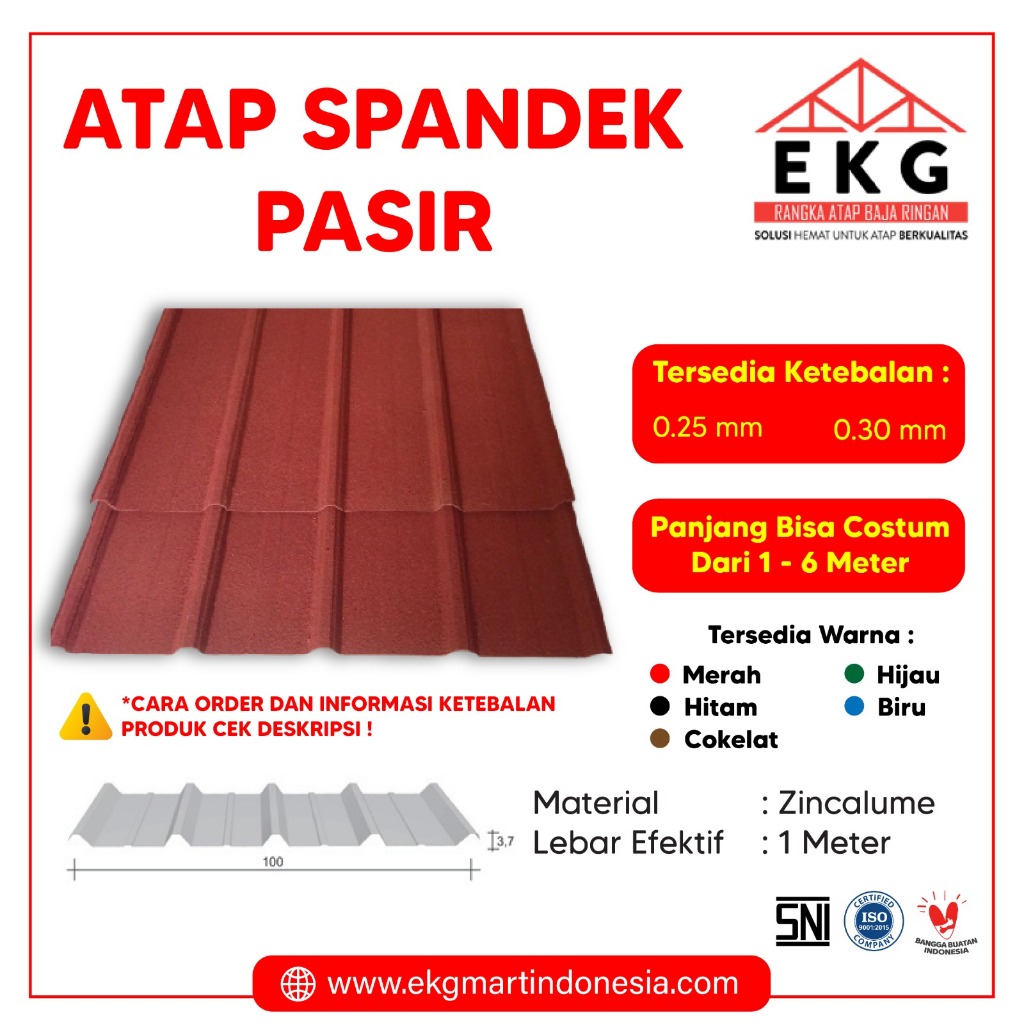 ATAP ZINCALUME PASIR / SPANDEK PASIR TEBAL 0.25MM