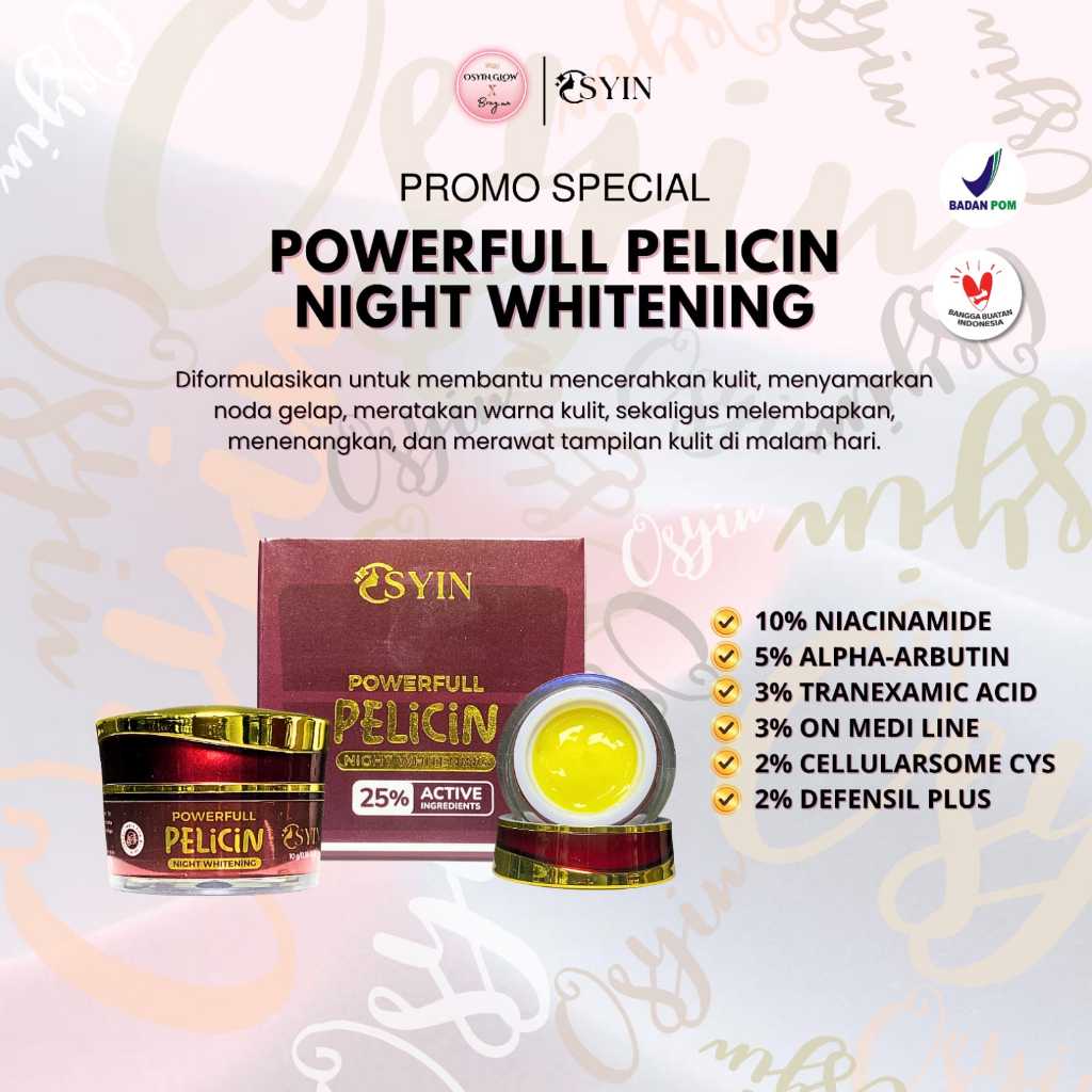 Osyin Glow Powerfull Pelicin Night Whitening 10gr