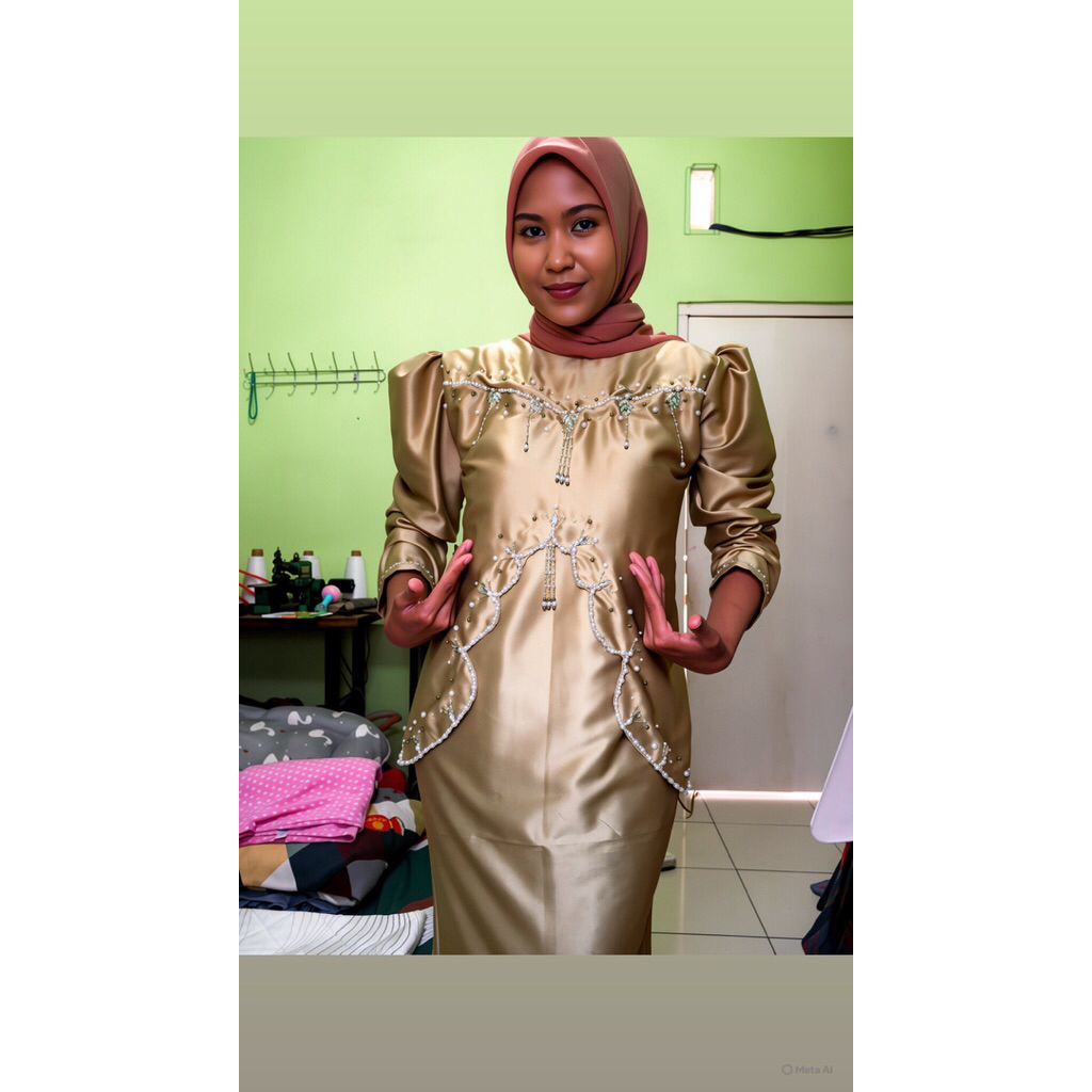 Dress Kondangan Wanita Satin Premium - Model Rok Duyung, Elegan & Nyaman Dipakai