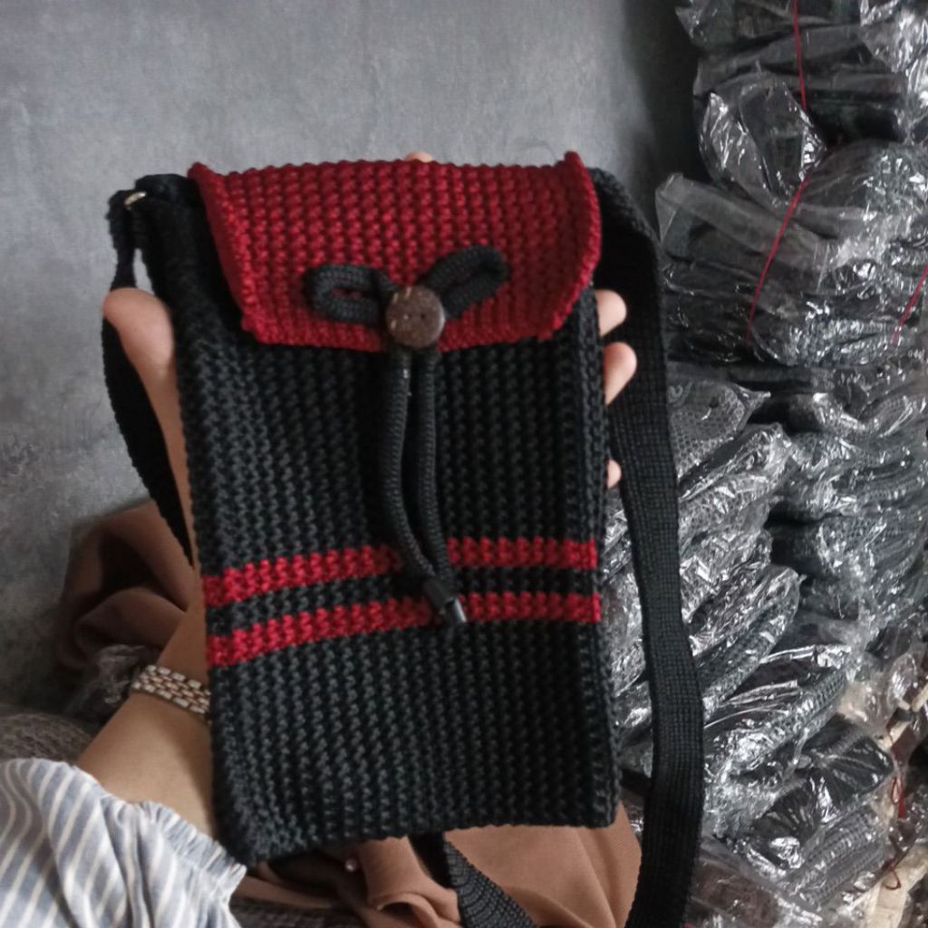BISA COD TAS RAJUT SPINEL TAS SLEMPANG RAJUT RESLETING TALI BISA DI ATUR