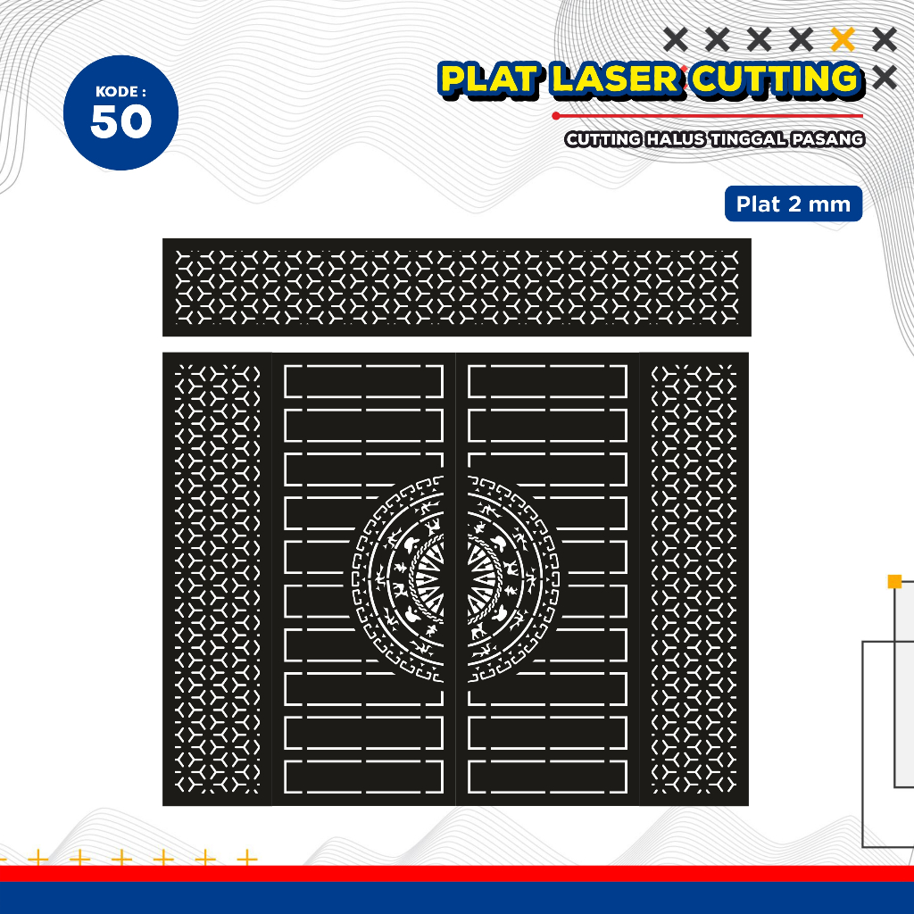 Krawangan Plat, Pintu Besi, Pintu Plat, Krawangan Pagar, Laser Cutting, Laser Plat Pagar, Ornamen Pa