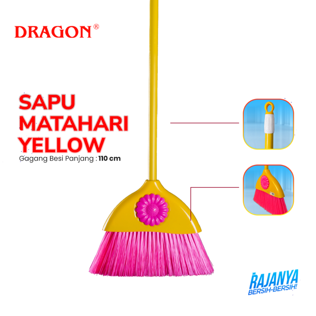 DRAGON Sapu Lantai Matahari Yellow Nylon